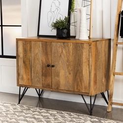 Brand New Natural Mango Wood Accent Cabinet 