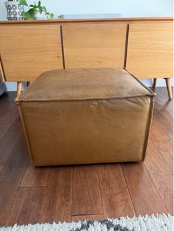 West Elm Leather Ottoman