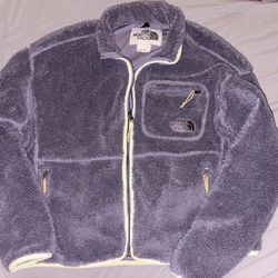 The North Face Extreme Pile Zip Jacket Women's large Lunar Slate Lime Cream