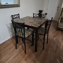 5-Pieces Counter Height Dining Table With Chairs