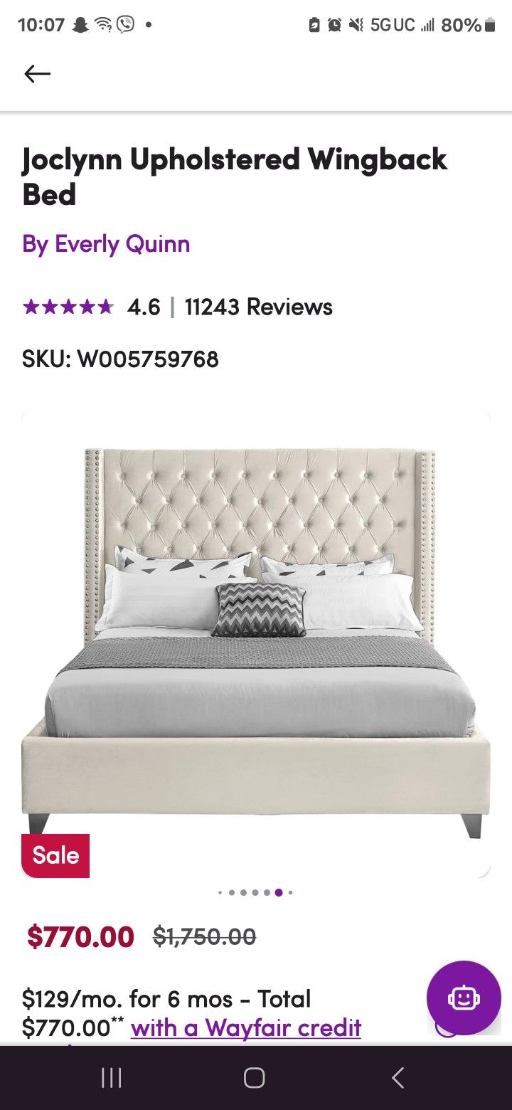 Ivory Velvet King Bed