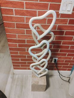 Large 45-Inch Postmodern Hearts Stone Relief Sculpture - Marquis Collection of Beverly Hills (Rare)