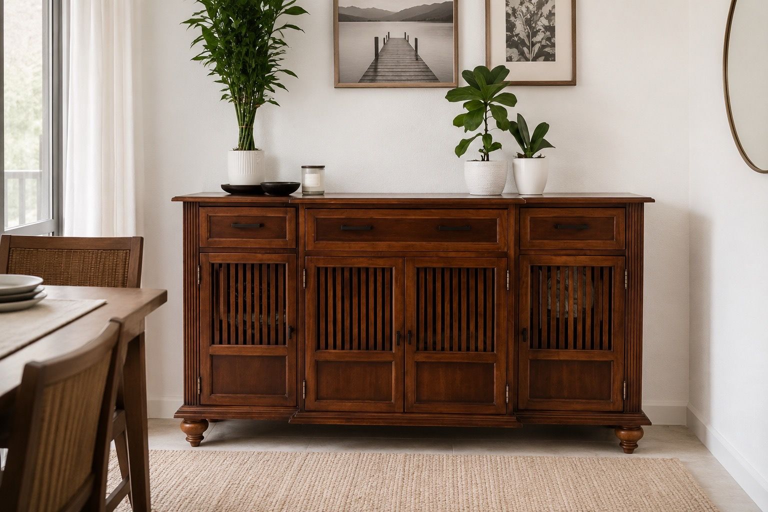 ๐ฅ MOVING SALE โ Stunning Solid Wood Sideboard / Buffet Cabinet