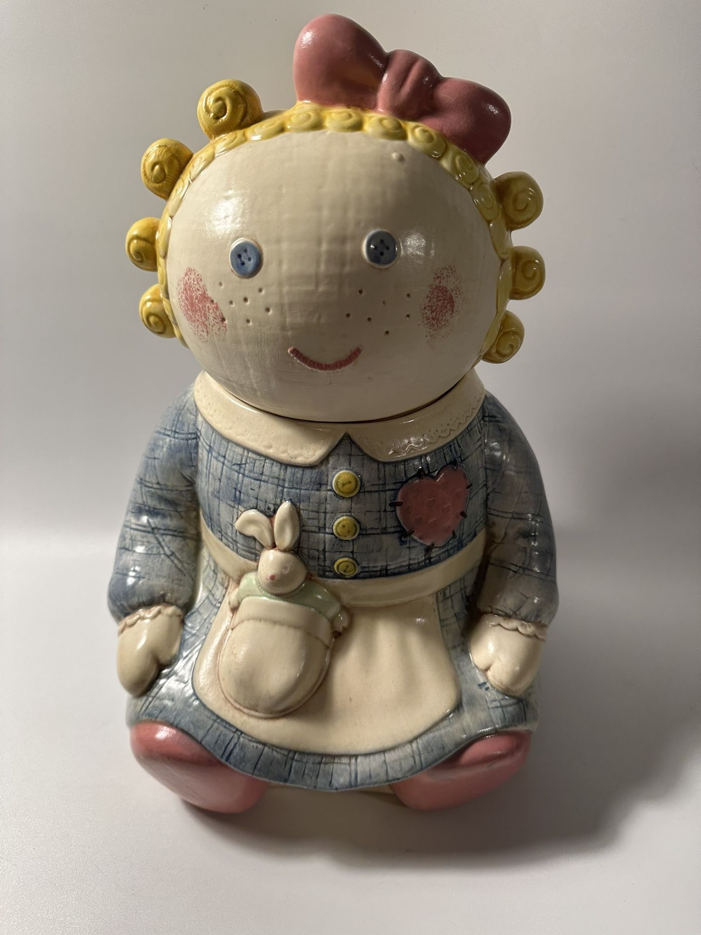 Vtg Treasure Craft Sugar Rag Doll Ceramic Cookie Jar