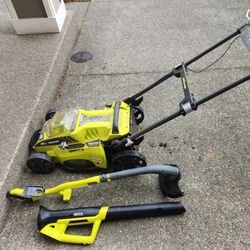 Ryobi Brushless 40v Lawn Mower (Trimmer And Blower Kit)