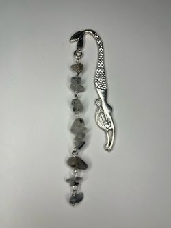 Silver Mermaid Bookmark with Stone Beads
