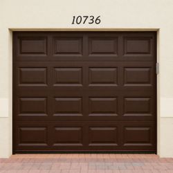 Single Car DARK BROWN Garage Door, Free Install - New! By Local GC, Top Rated