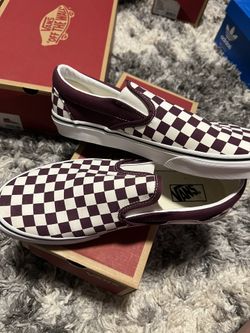 Classic slip Checkerboard Red Wine Vans