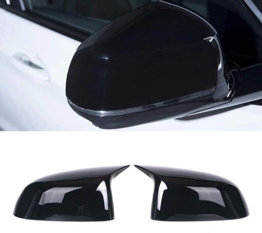 Side Mirror Caps for BMW X3 G01 X4 G02 X5 G05 (Gloss Black ABS Mirror Covers)