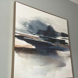 Wall art 39 X 39 blue gold