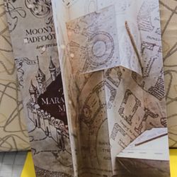 Harry Potter Marauder's Map Sign Tin Rustic 3-D Effect 8" x 12"