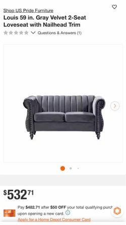 Grey Velvet Couch