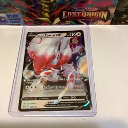  Pokemon : SWSH LOST ORIGIN HISUIAN ZOROARK V 146/196 ULTRA RARE. Just pulled from pack straight to sleeve