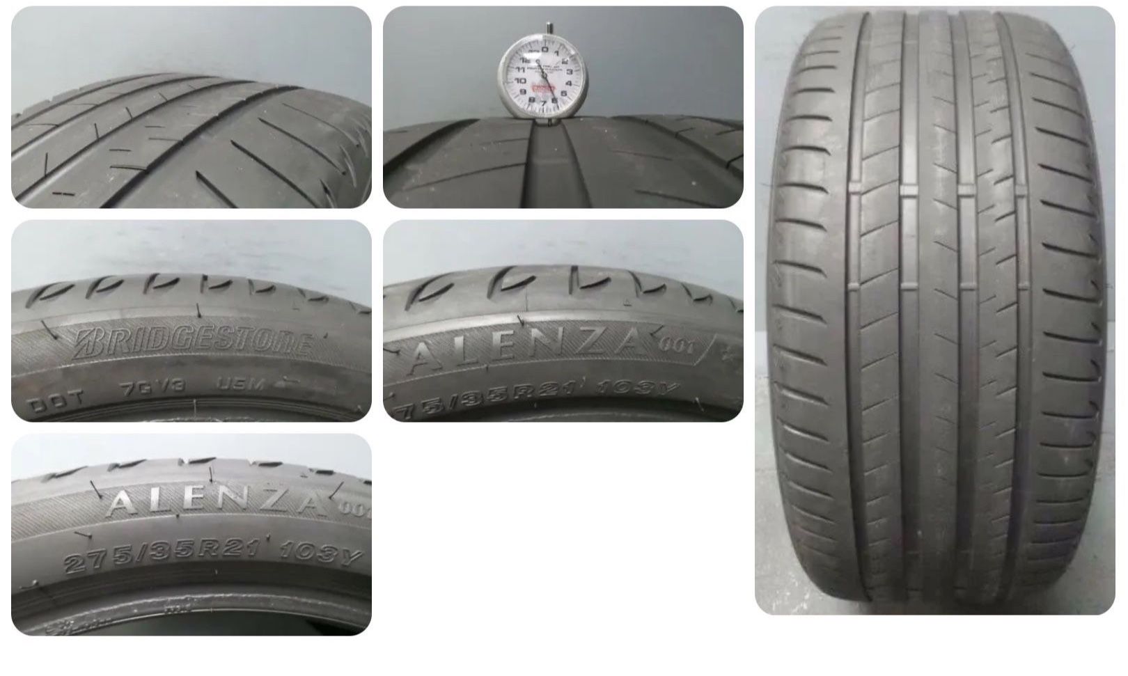 275 35 21 Bridgestone Alenza 001 RSC Run Flat with 70% Tread 6/32 103Y #10724 Best Tires Bmw OEM Tire 275/35/21