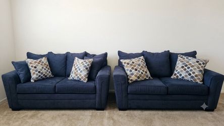 Dark gray Fabric Sofa and Loveseat Set
