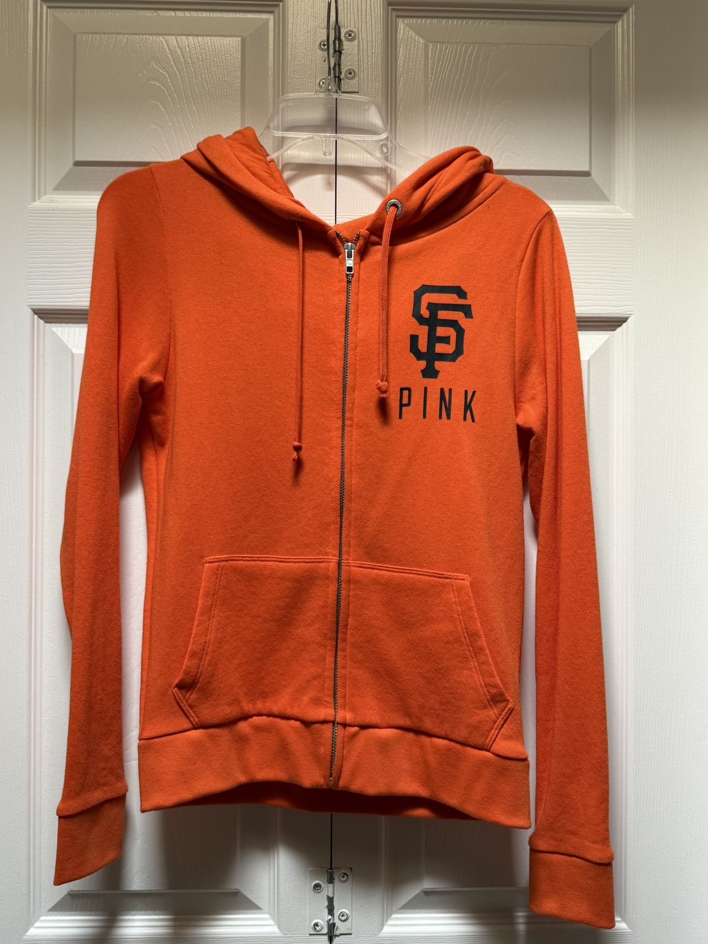 Victoria’s Secret Pink Giants Zip Up Hooded Sweater Size XS