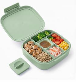 Lëka's Green 54oz 5-Compartment Bento Box Snap Lid Leakproof Insert