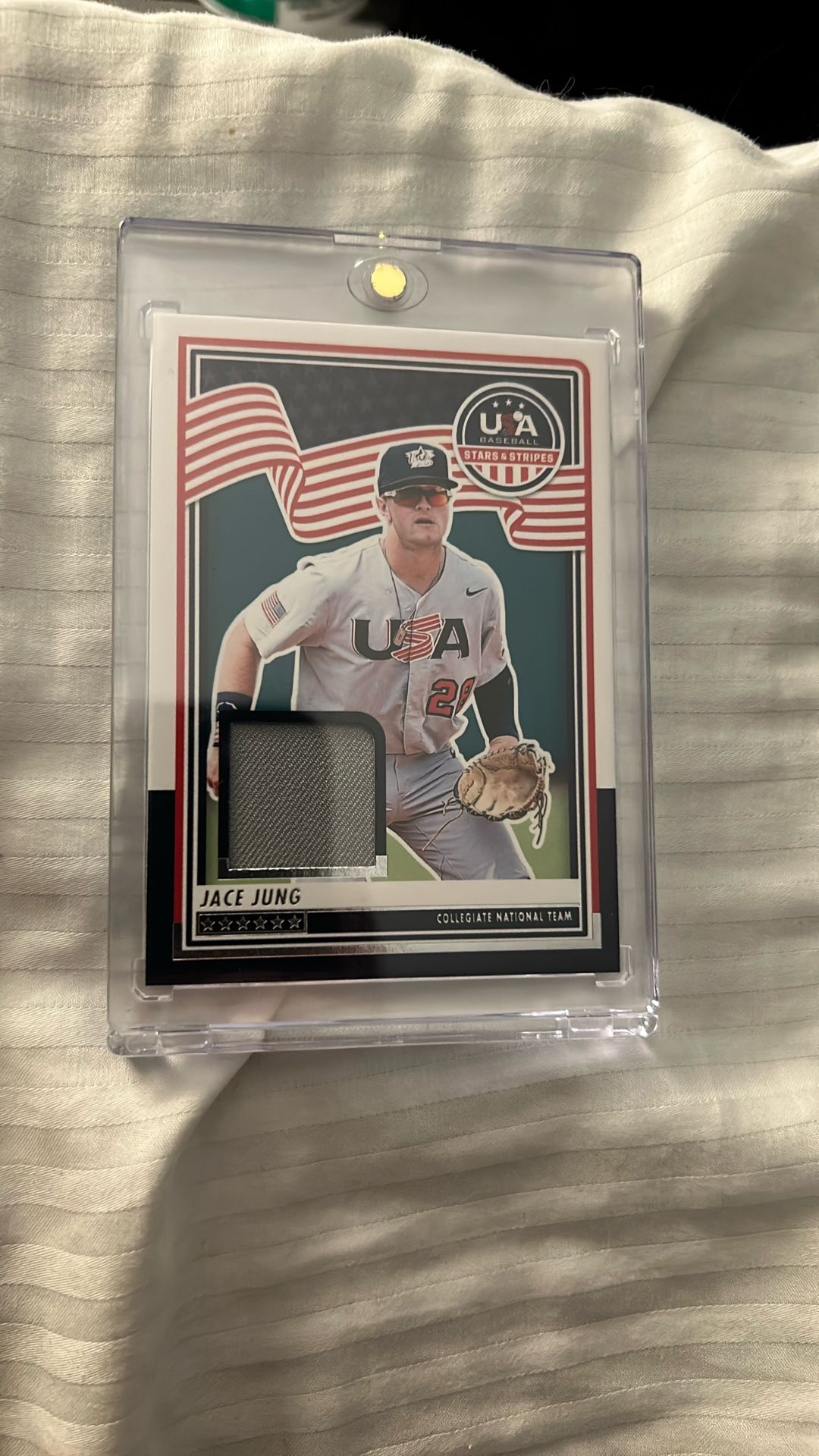 Jace Jung Collegiate Game Worn Patch USA-JJ