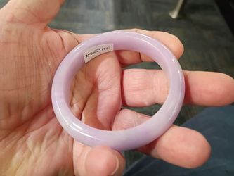 Lavender jade jadeite bangle 56 mm light in color.