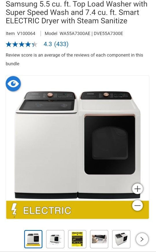 Samsung Electric Washer And Dryer