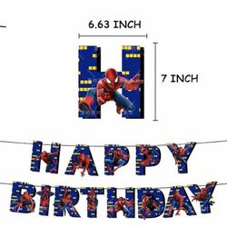 Spider-Man Birthday party Decoration, balloons, banner, invitation card