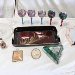 Vintage Colored Glasses & Miscellaneous Glass Items 