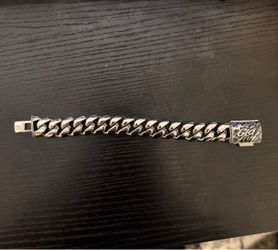 GLD signed Cuban Link Bracelet white Gold 19mm