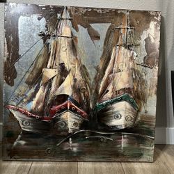 3D Metal Wall Art Of A Ship