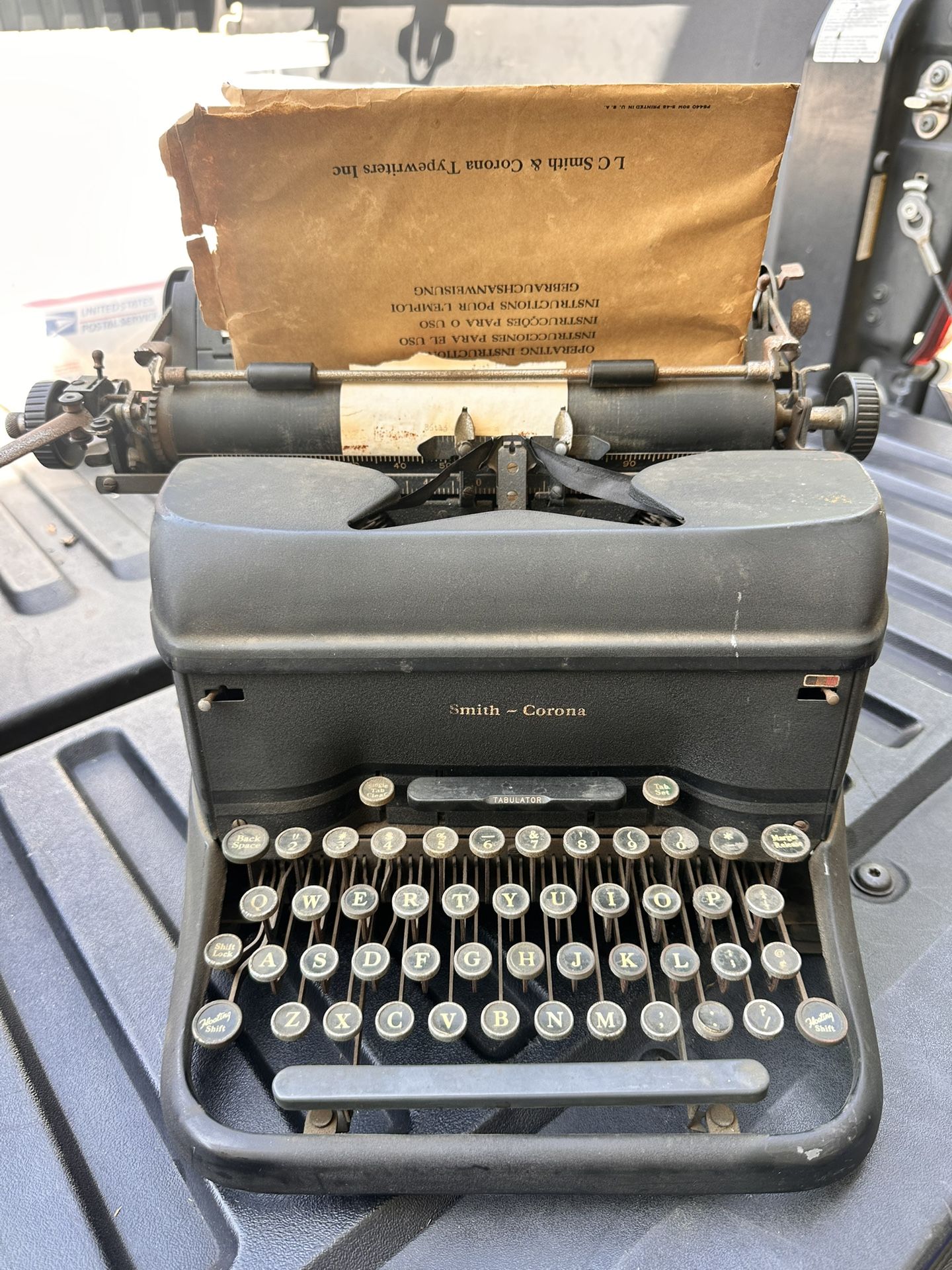 Vintage 1940’s LC Smith-Corona Super-Speed Desktop Typewriter w/Original Manual