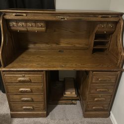 Roll Top Desk - Oak 
