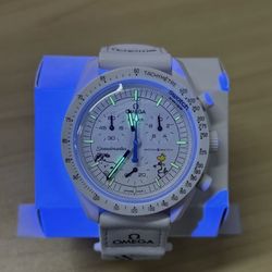 Omega x Swatch Moonswatch Snoopy Mission To The Moon - Full Moon (White) New