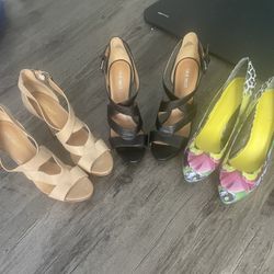 3 Pairs Nine West heels