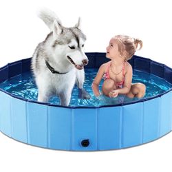 Jasonwell Foldable Dog Pool Collapsible Hard Plastic Swimming Pool Portable Kiddie Pool Pet Pool Doggie Wading Pool Bath Tub for Puppy Small Medium La
