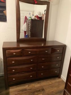 Full size, bedframe, and dresser