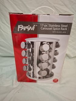 New 17-Piece Stainless Steel Carousel Spice Rack