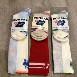 3 Pairs of Bombas Performance Ski+Snowboard Merino Wool Socks(Size L)