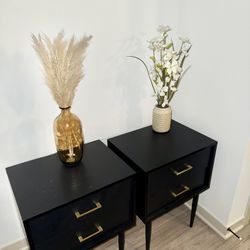 Black Nightstands (Set of 2) – Gold Hardware – Target