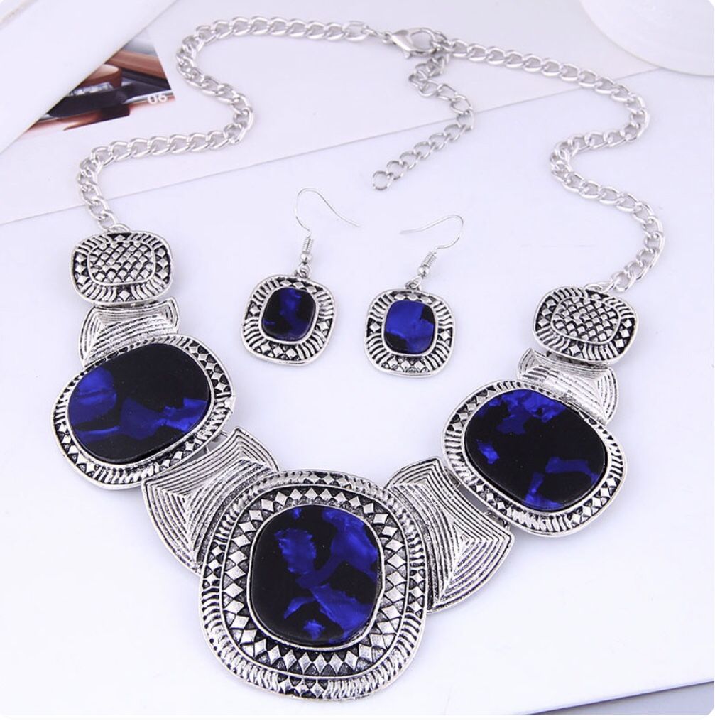 Brand New Geometric Enamel Jewelry Set 