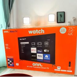 HD254 75” ONN smart 4k Roku led tv 