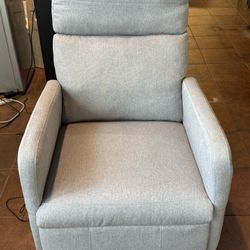 Modern Reclining Chairs for Living Room, Fabric Home Theater Seating with Adjustable Backrest and Footrest (Gray)  💰80$