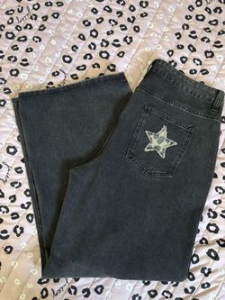 Star Embroidery Baggy Jeans