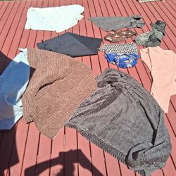 Assorted Fabric Material Scarves Soft Throw Blanket Art Craft Projects Sewing