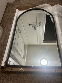 Metal Frame Arch Mirror Black 22x36 Elegant Decor Ayra