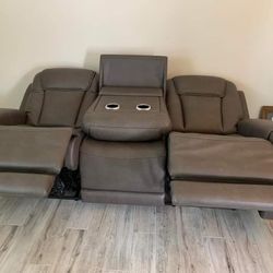 SMOKE POWER RECLINING SOFA MASSAGE AND HEATED SEATS WİTH İNTEREST FREE PAYMENT OPTİONS Game Plan 