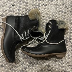 Sperry Saltwater Duck Boots With Faux Fur Trim, Womens Size 6.5