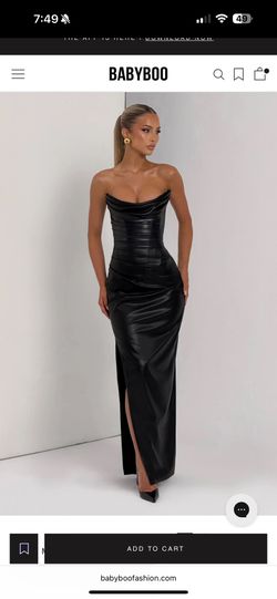 Babyboo Faux Leather Corset Maxi Dress Size XS