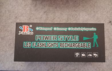 Power Style LED Rechargeable Flashlight. New