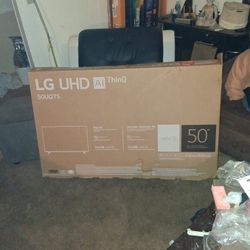 New In The Box LG 50in UHD AI THINQ T.V.