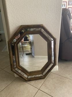 Vintage Mirror:  Gold Trim