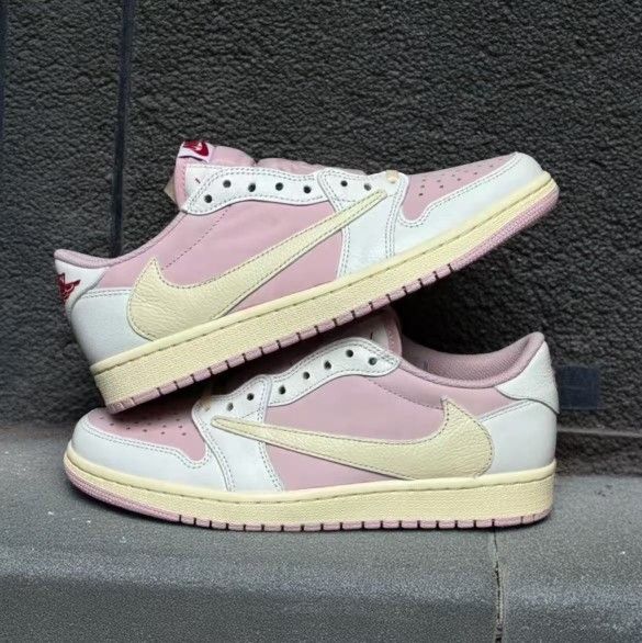 Comfortable and simple Non-slip and wear-resistant Low-top Retro basketball shoes Unisex Pink